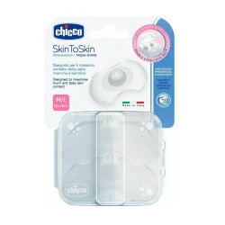 Накладка для сбора грудного молока Chicco SkinToSkin M/L Силикон 2 шт