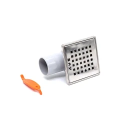 Yerüstü trap TM.17961, yan çıxışlı, paslanmayan polad, 10x10 sm