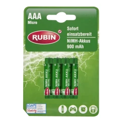 Батарейки Rubin AAA Micro HRL03 NiMH Akkus, 4 шт