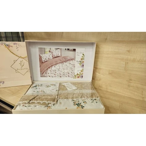 Комплект постельного белья Laura Grand ET-1234, пододеяльник 200х230, простыня 230х240, наволочки 50х70, двуспальный, хлопок, разноцветный