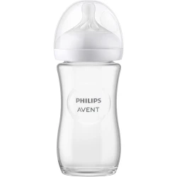Бутылочка для кормления Philips Avent Natural Response Pure Glass SCY933/01, 1+ месяцев, 240 мл, прозрачный Бутылочка для кормления Philips Avent Natural Response Pure Glass SCY933/01, 1+ месяцев, 240 мл, прозрачный