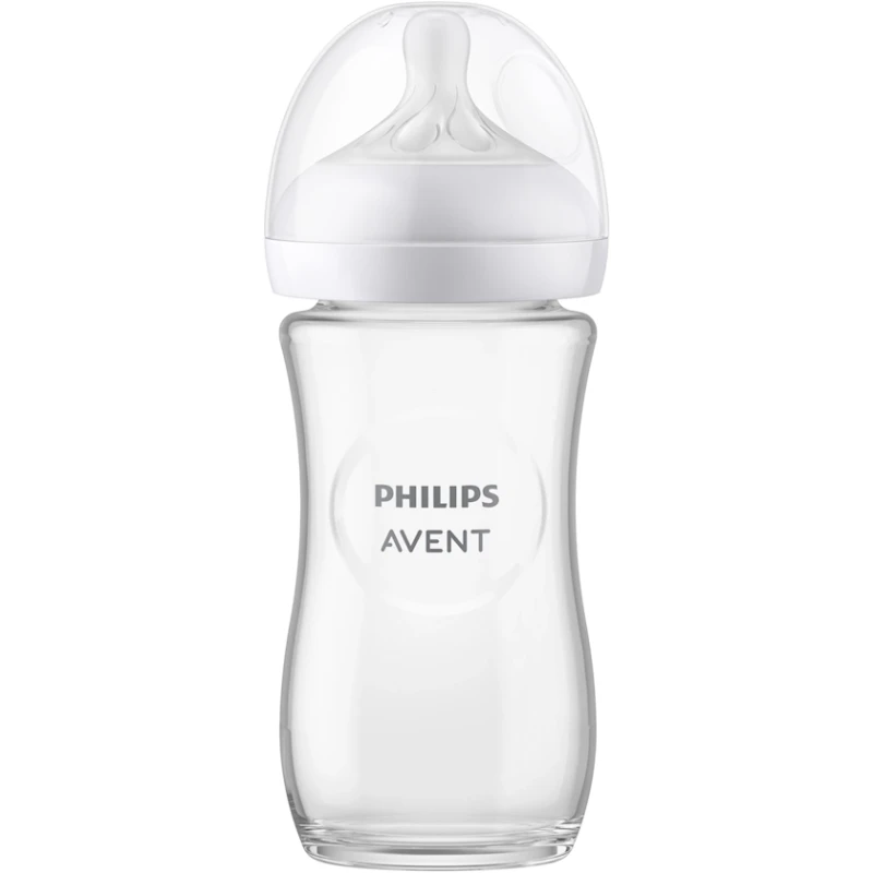 Бутылочка для кормления Philips Avent Natural Response Pure Glass SCY933/01, 1+ месяцев, 240 мл, прозрачный Бутылочка для кормления Philips Avent Natural Response Pure Glass SCY933/01, 1+ месяцев, 240 мл, прозрачный