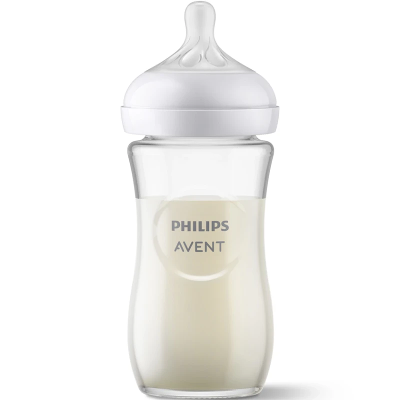 Бутылочка для кормления Philips Avent Natural Response Pure Glass SCY933/01, 1+ месяцев, 240 мл, прозрачный Бутылочка для кормления Philips Avent Natural Response Pure Glass SCY933/01, 1+ месяцев, 240 мл, прозрачный