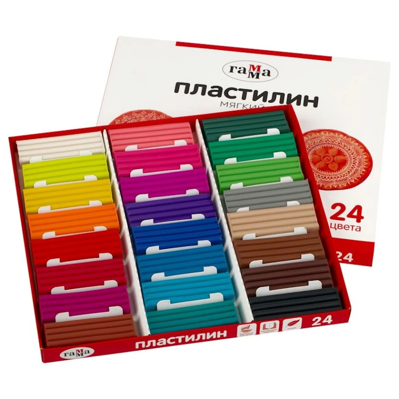 Пластилин Гамма 2001241, 24 цвета Пластилин Гамма 2001241, 24 цвета