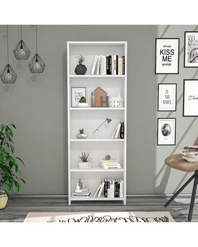 Stellaj ev_12116157, laminat, ağ, 56x20x169 sm