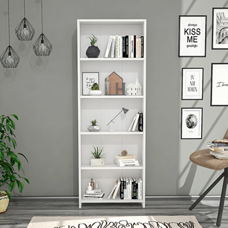 Стеллаж ev_12116157, ламинат, белый, 56x20x169 см Стеллаж ev_12116157, ламинат, белый, 56x20x169 см