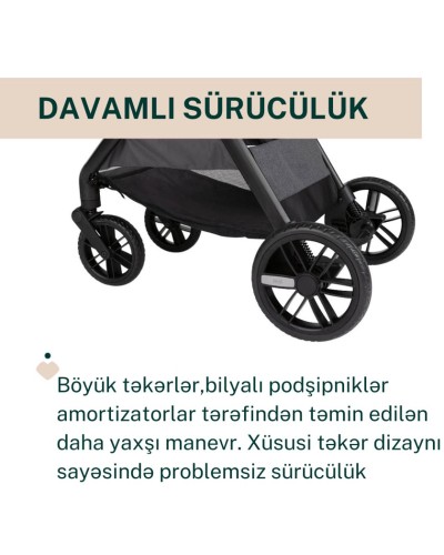 Uşaq arabası Chicco Bellagio Black Satin, qara, 106x82x55 sm, 0+ ay