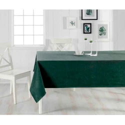 Скатерть Serwant Home Venedik 100% бархат, изумрудно-зеленая, 140x220 см