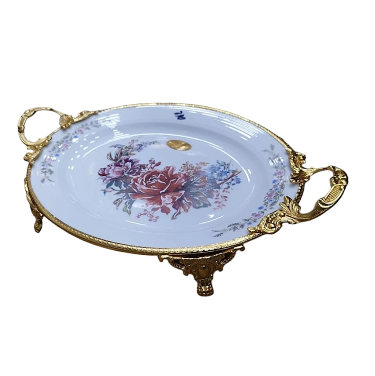 Фруктовница 42x27x8 см, керамика, золотистый Фруктовница 42x27x8 см, керамика, золотистый