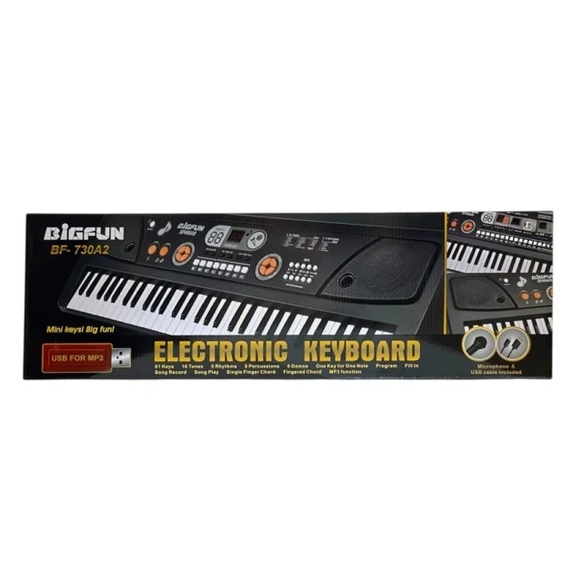 Синтезатор Bigfun BF-730A2 M6683, с микрофоном, черный