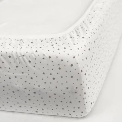 Детская простынь на резинке Softcare 120x60 см, односпальный, белая-серая