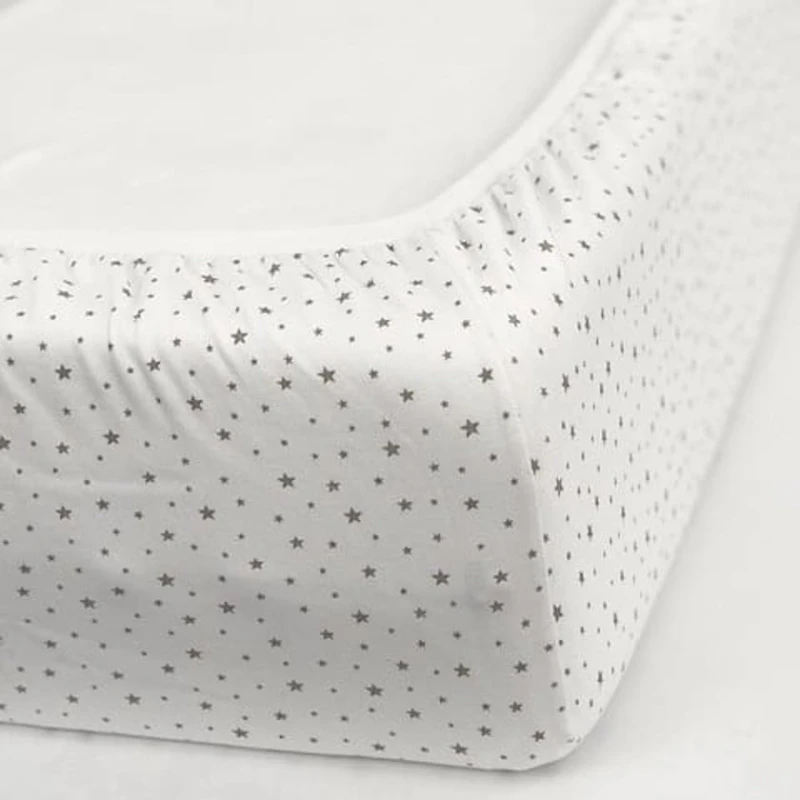 Детская простынь на резинке Softcare 120x60 см, односпальный, белая-серая Детская простынь на резинке Softcare 120x60 см, односпальный, белая-серая