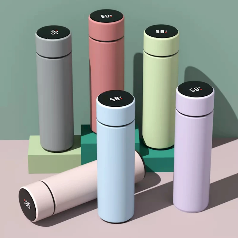 Термос Smart LED INM1073, нержавеющая сталь, голубой, 6.5x6.5x23.5 см, 500 мл Термос Smart LED INM1073, нержавеющая сталь, голубой, 6.5x6.5x23.5 см, 500 мл