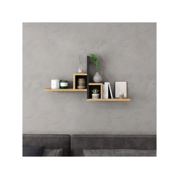 Настенная полка Art Mebel 93, ламинат, 46х90х20 см, бежевая