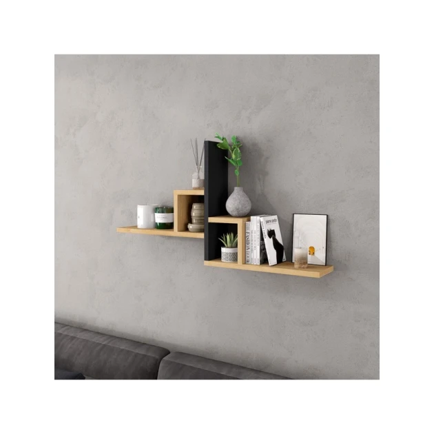 Настенная полка Art Mebel 93, ламинат, 46х90х20 см, бежевая