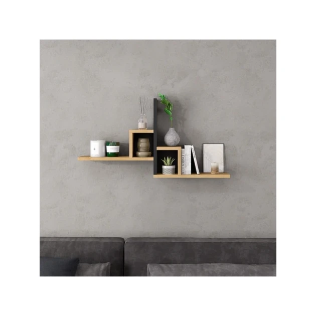 Настенная полка Art Mebel 93, ламинат, 46х90х20 см, бежевая