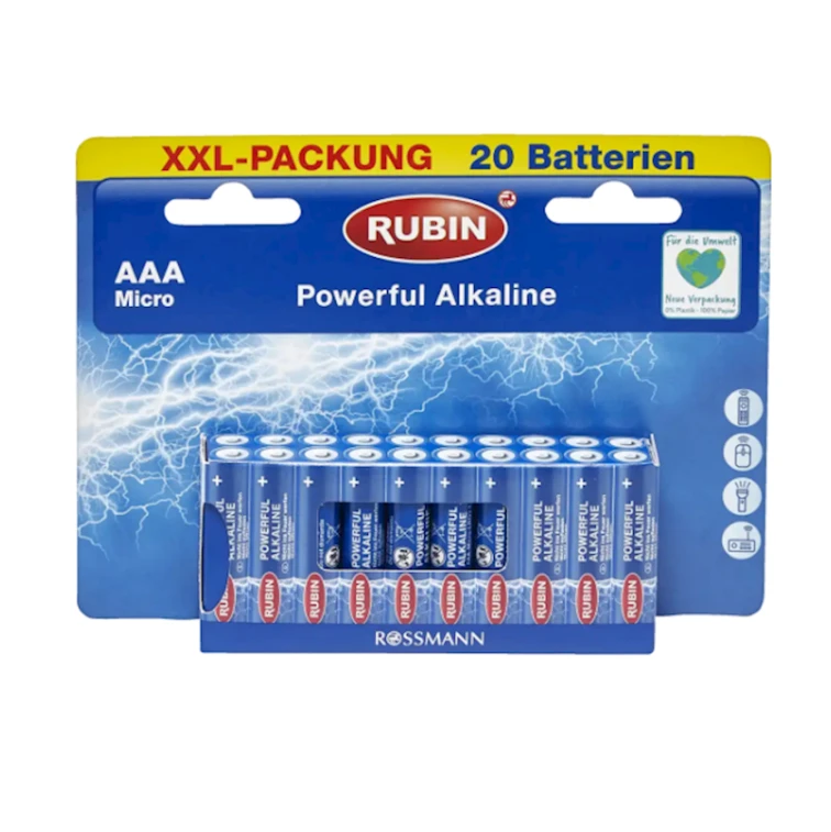 Батарейки Rubin AAA Micro Powerful Alkaline 20 шт Батарейки Rubin AAA Micro Powerful Alkaline 20 шт