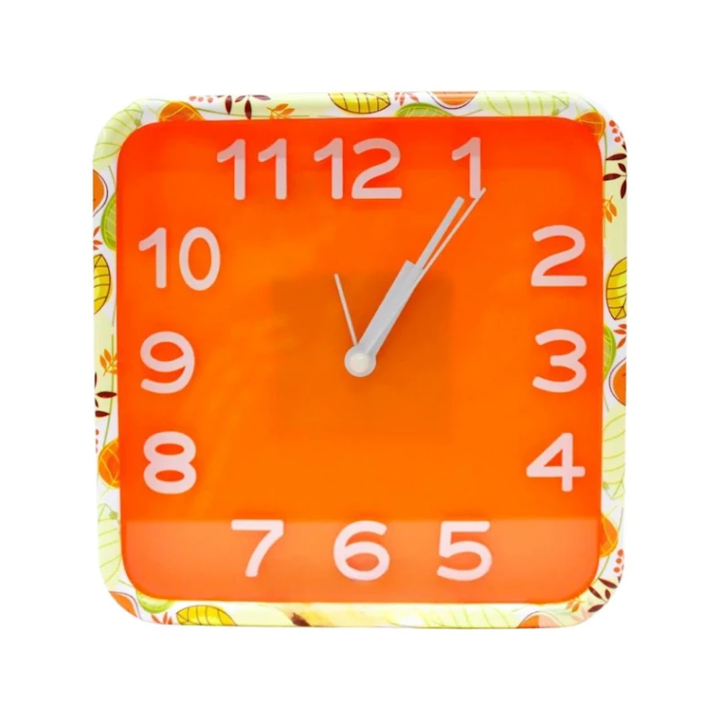 Saat-zəngli saat kvadrat, narıncı, 15 sm