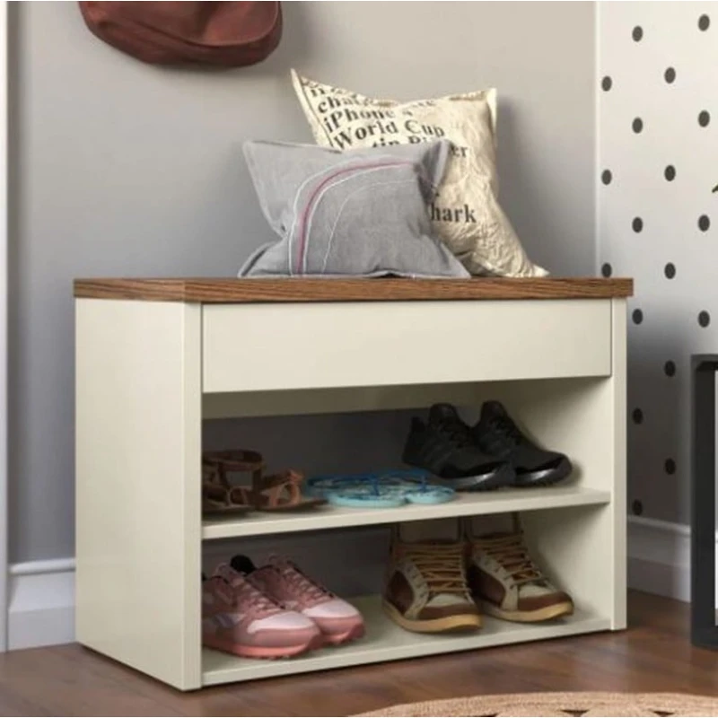 Тумба для обуви Art Mebel 90, ламинат, кремовая, 45х70х30 см Тумба для обуви Art Mebel 90, ламинат, кремовая, 45х70х30 см