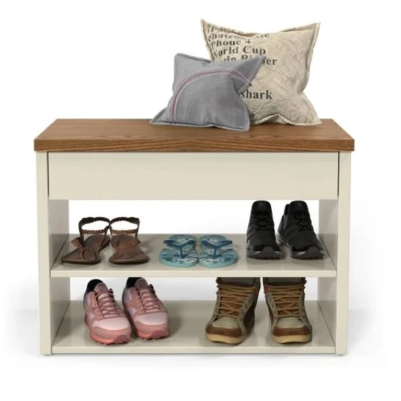 Тумба для обуви Art Mebel 90, ламинат, кремовая, 45х70х30 см Тумба для обуви Art Mebel 90, ламинат, кремовая, 45х70х30 см