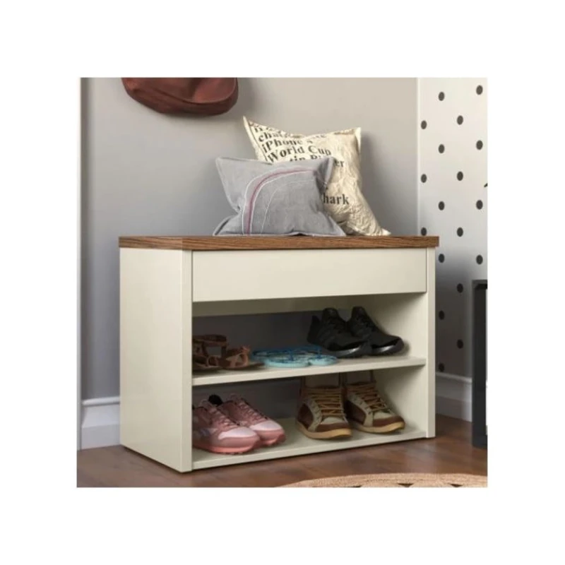 Тумба для обуви Art Mebel 90, ламинат, кремовая, 45х70х30 см Тумба для обуви Art Mebel 90, ламинат, кремовая, 45х70х30 см