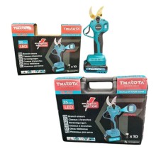 Bağban qayçısı Makota S32, elektrik, mavi, universal, bıçaq uzunluğu 50 mm, ümumi uzunluq 25 sm, PVC tutacaq, sürüşməyən tutacaq - TMakota_TM_S32_S100M