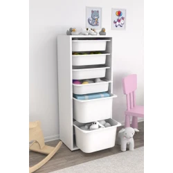 Шкаф для игрушек Pratico I39026, белый, 30x45.5x109 см Шкаф для игрушек Pratico I39026, белый, 30x45.5x109 см