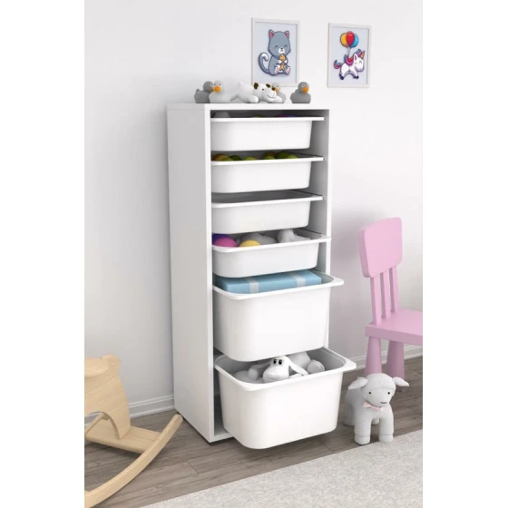 Шкаф для игрушек Pratico I39026, белый, 30x45.5x109 см Шкаф для игрушек Pratico I39026, белый, 30x45.5x109 см