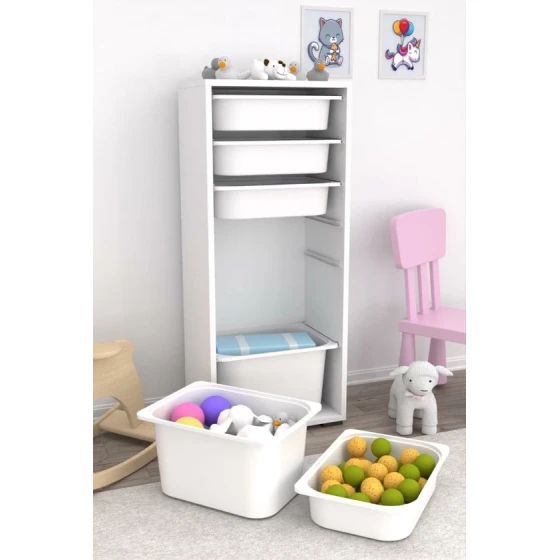 Шкаф для игрушек Pratico I39026, белый, 30x45.5x109 см Шкаф для игрушек Pratico I39026, белый, 30x45.5x109 см