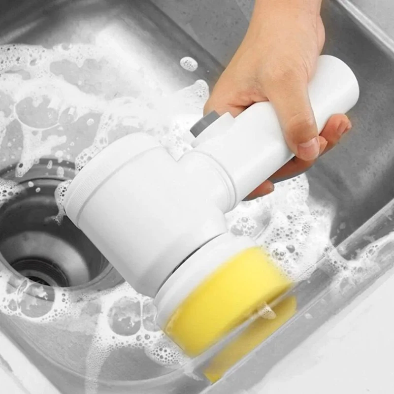 Elektrikli təmizləmə fırçası 5-i 1-də, ağ