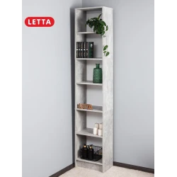 Стеллаж Letta Beton, 202х28х40 см, ЛДСП, серый