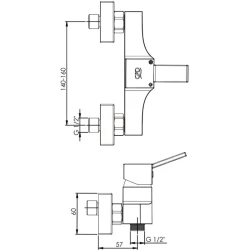 Смеситель для душа GPD Tulio MDB135 Chromic