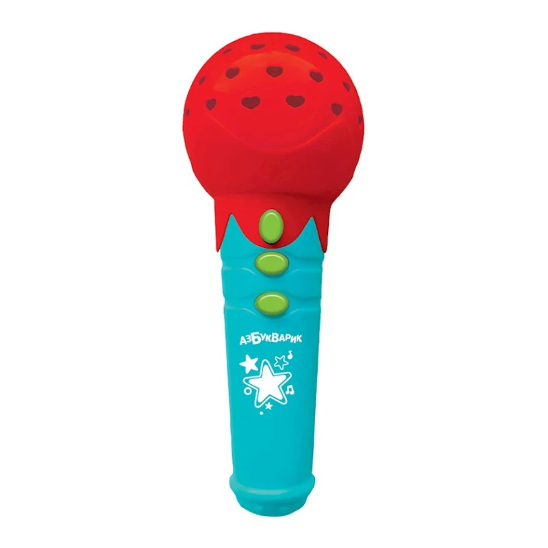 Микрофончик Азбукварик Весёлые песенки красный, от 3 лет