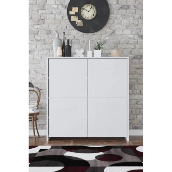 Комод Ev Plus Chest, ЛДСП, белый, 92х92х32 см Комод Ev Plus Chest, ЛДСП, белый, 92х92х32 см