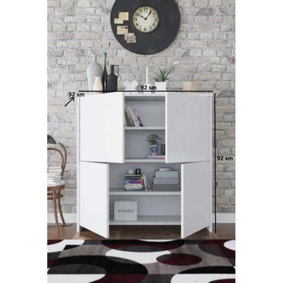 Комод Ev Plus Chest, ЛДСП, белый, 92х92х32 см Комод Ev Plus Chest, ЛДСП, белый, 92х92х32 см