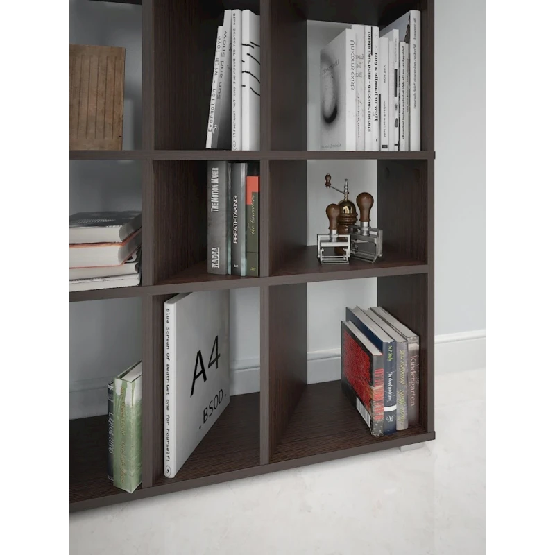 Стеллаж 3563_StellajMpolVenge, 149.6x75x20.4 см, ЛДСП, коричневый