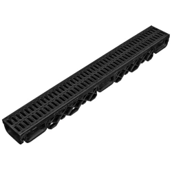 Drenaj kanalı LuxWares, 130x95x1000 mm, plastik, qara