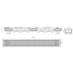 Drenaj kanalı LuxWares, 130x95x1000 mm, plastik, qara