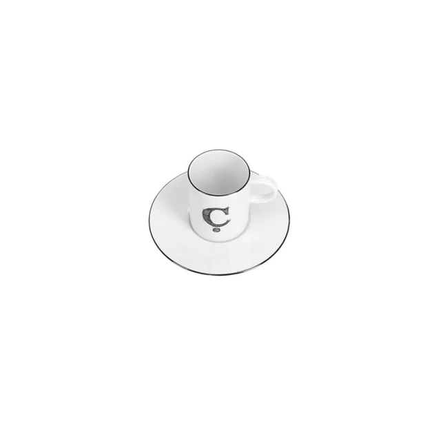 Кофейная пара Porland Letter Ç 04A+P021892, белая, 85 мл Кофейная пара Porland Letter Ç 04A+P021892, белая, 85 мл