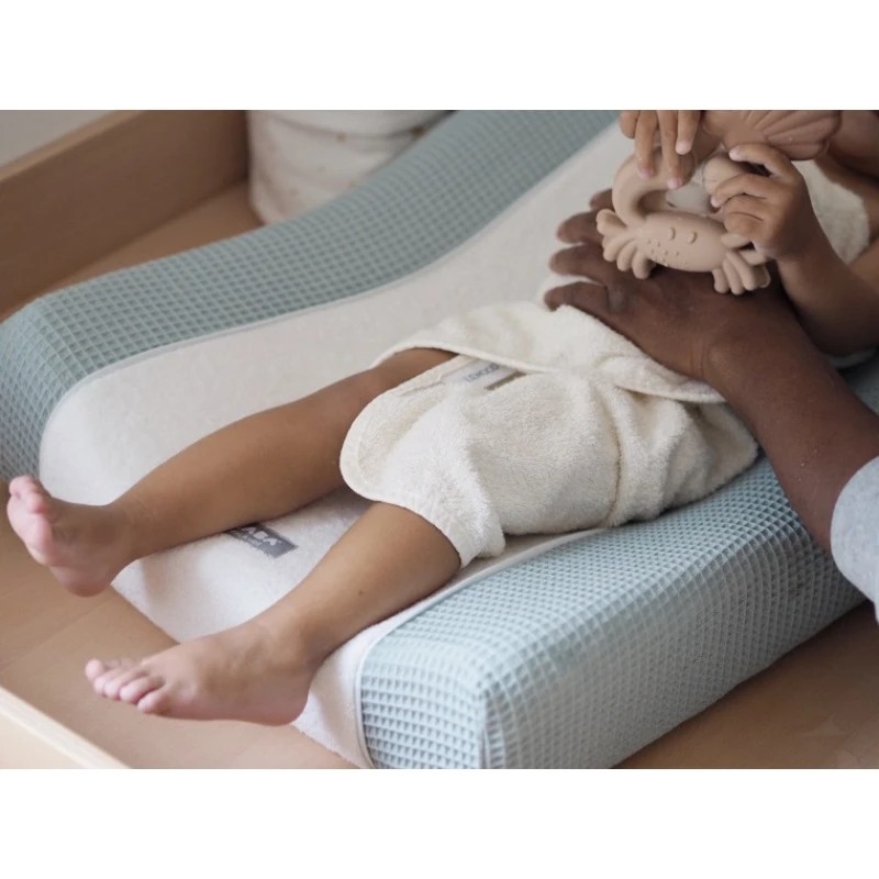 Bələmə döşəyi üçün çexol Beaba Sofalange, pambıq, ağ/yaşıl, 74x45x19 sm