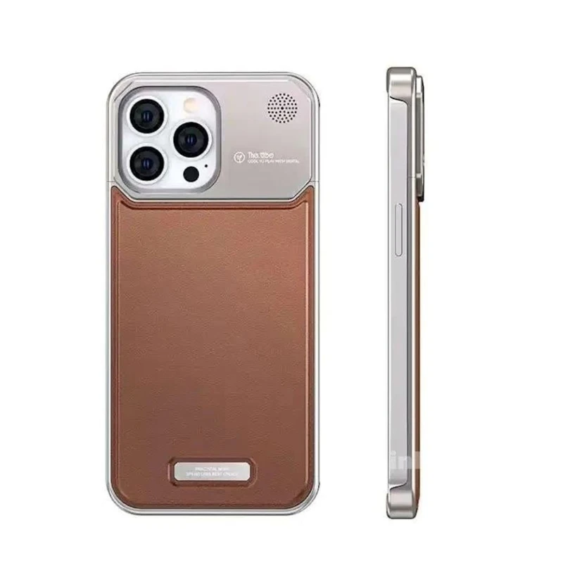 Чехол для Apple iPhone 15 Pro Max Silver,Brown (Aluminum Case)