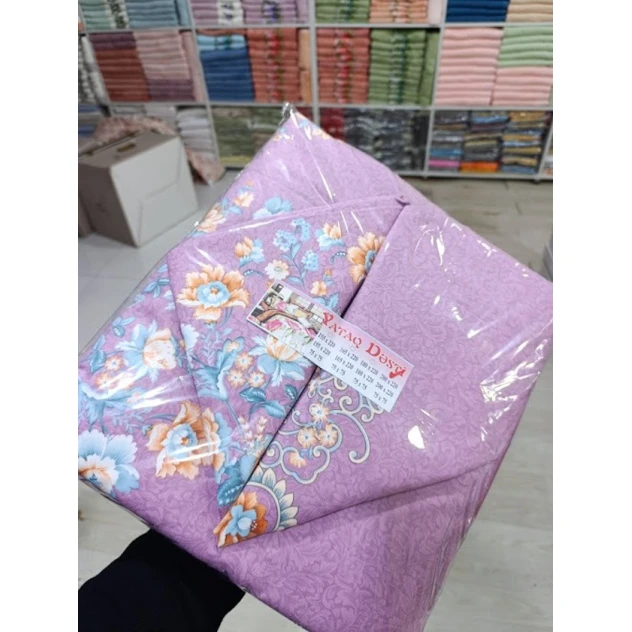 Комплект постельного белья MiraNova CTS-082, пододеяльник 200×220 см, простыня 200×220 см, наволочки 50×70 см, двуспальный, хлопок, фиолетовый