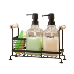 Подставка-органайзер для кухни Limon OP-271017, металл/стекло, черная, 27x10x17.5 см Подставка-органайзер для кухни Limon OP-271017, металл/стекло, черная, 27x10x17.5 см