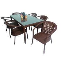 Bağ üçün mebel dəsti Zili Rattan Sofiya, 6 nəfərlik, qəhvəyi