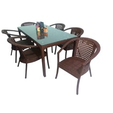 Bağ üçün mebel dəsti Zili Rattan Sofiya, 6 nəfərlik, qəhvəyi