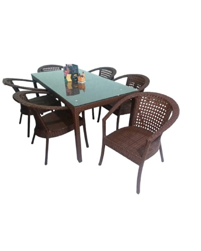 Bağ üçün mebel dəsti Zili Rattan Sofiya, 6 nəfərlik, qəhvəyi