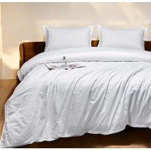 Yataq dəsti Luxe Cotton 000763, yorğan üzü 200x220 sm, mələfə 240x260 sm, yastıq üzü 50х70 sm, ikinəfərlik, lüks-satin, ağ