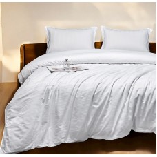 Yataq dəsti Luxe Cotton 000763, yorğan üzü 200x220 sm, mələfə 240x260 sm, yastıq üzü 50х70 sm, ikinəfərlik, lüks-satin, ağ