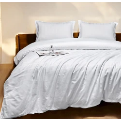 Комплект постельного белья Luxe Cotton 000763, пододеяльник 200x220 см, простыня 240x260 см, наволочка 50х70 см, двуспальный, люкс-сатин, белый