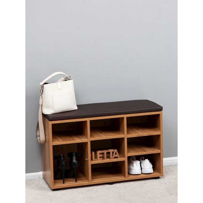 Тумба для обуви Letta, 51х30х79 см, ЛДСП, коричневая Тумба для обуви Letta, 51х30х79 см, ЛДСП, коричневая